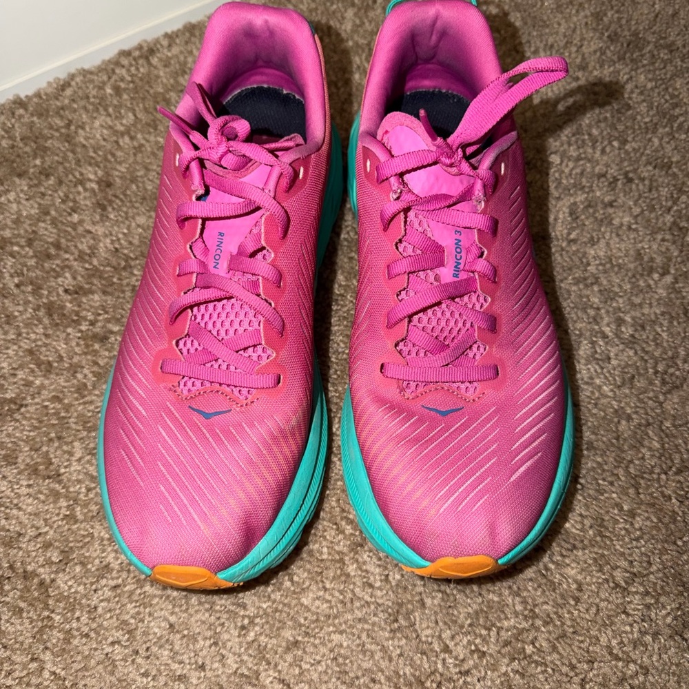 Hoka Women's Pink and Teal Running Shoes
